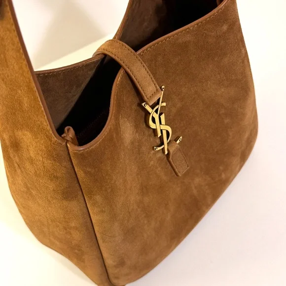 YSL Yves Saint Laurent 5 A 7 Brown Suede Supple Shoulder Hobo Bag - Picture 4 of 16